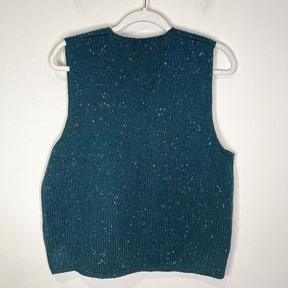 Jenny Buchanan Sweater Vest M Wool Blend Green Button Down Knit Size Medium‎ - Picture 4 of 8